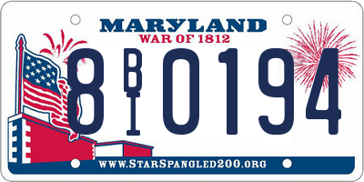 MD license plate 8BI0194