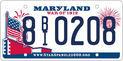 MD license plate 8BI0208