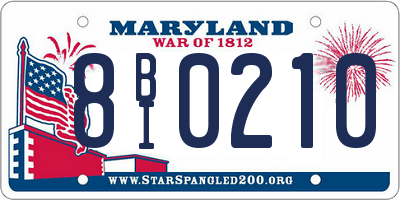 MD license plate 8BI0210