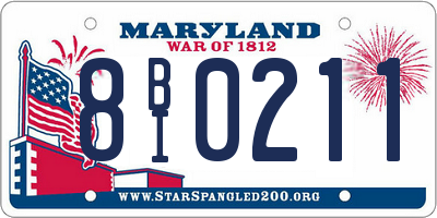 MD license plate 8BI0211