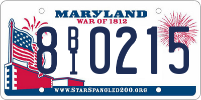 MD license plate 8BI0215