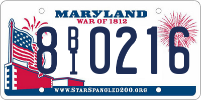 MD license plate 8BI0216