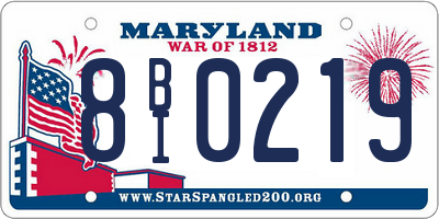 MD license plate 8BI0219