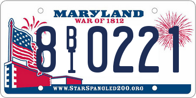 MD license plate 8BI0221