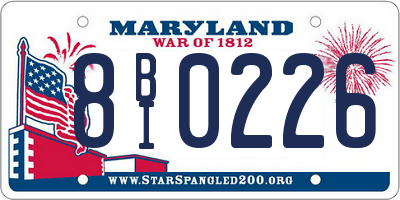 MD license plate 8BI0226