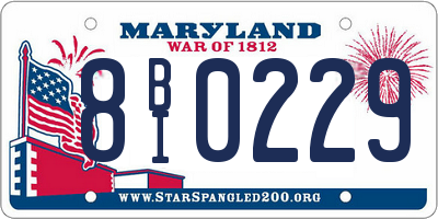 MD license plate 8BI0229