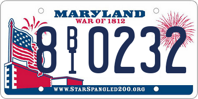 MD license plate 8BI0232