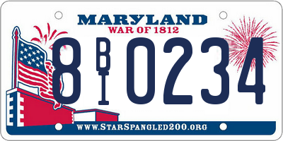 MD license plate 8BI0234