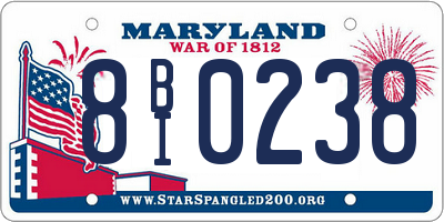MD license plate 8BI0238
