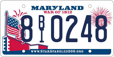 MD license plate 8BI0248