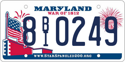 MD license plate 8BI0249