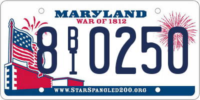 MD license plate 8BI0250