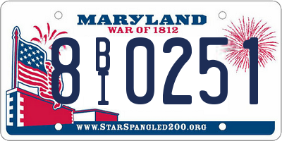 MD license plate 8BI0251