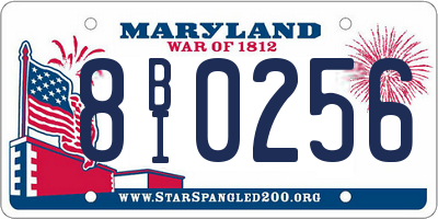 MD license plate 8BI0256