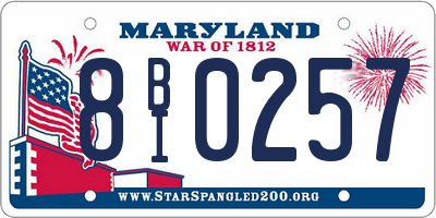 MD license plate 8BI0257