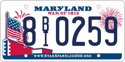 MD license plate 8BI0259