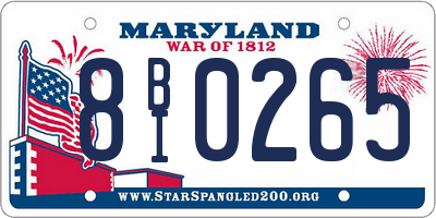 MD license plate 8BI0265