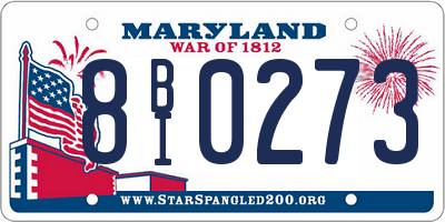 MD license plate 8BI0273