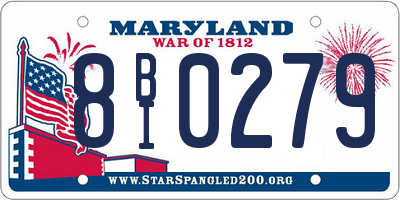 MD license plate 8BI0279