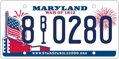 MD license plate 8BI0280