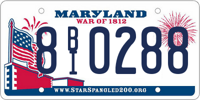 MD license plate 8BI0288