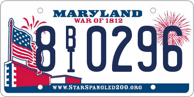 MD license plate 8BI0296