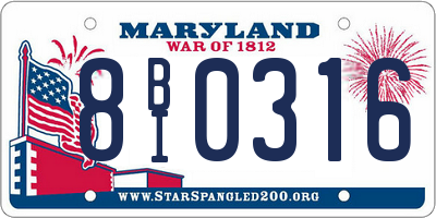 MD license plate 8BI0316