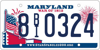MD license plate 8BI0324