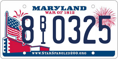 MD license plate 8BI0325