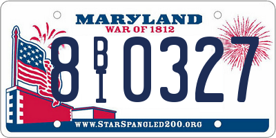 MD license plate 8BI0327