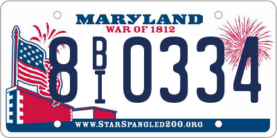 MD license plate 8BI0334