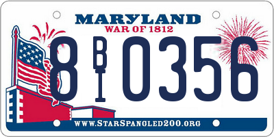 MD license plate 8BI0356