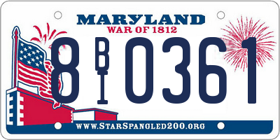 MD license plate 8BI0361