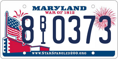 MD license plate 8BI0373