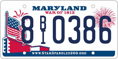 MD license plate 8BI0386
