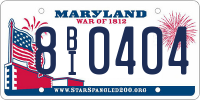 MD license plate 8BI0404