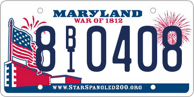 MD license plate 8BI0408