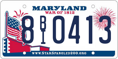 MD license plate 8BI0413