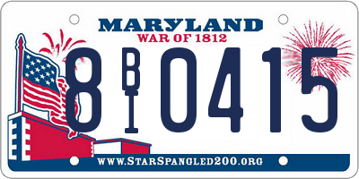 MD license plate 8BI0415