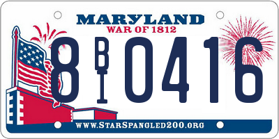 MD license plate 8BI0416