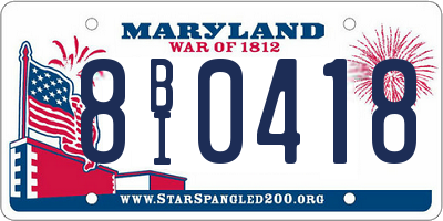 MD license plate 8BI0418