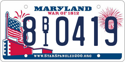 MD license plate 8BI0419