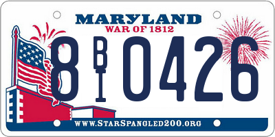 MD license plate 8BI0426