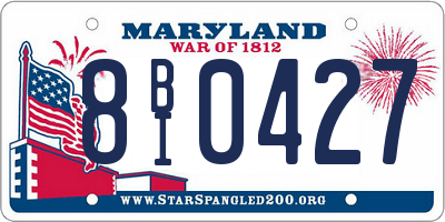MD license plate 8BI0427