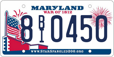 MD license plate 8BI0450