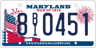 MD license plate 8BI0451