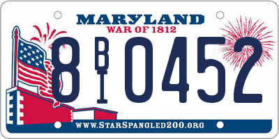MD license plate 8BI0452
