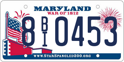 MD license plate 8BI0453