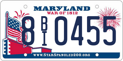 MD license plate 8BI0455