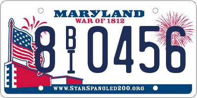 MD license plate 8BI0456
